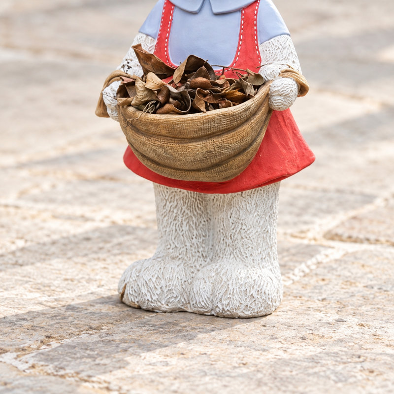 Rabbit Garden Statue with Planter Basket