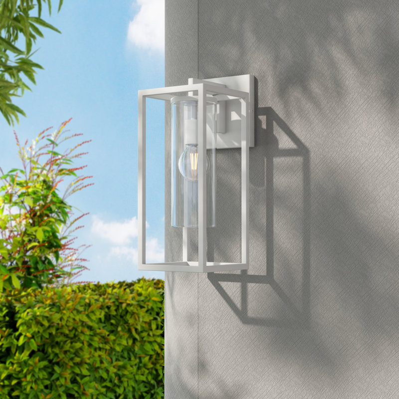 Tiernan Outdoor Wall Lantern, 30.9cm H x 14.6cm W x 20.4cm D, White
