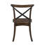 Chaise d'appoint en chêne foncé et noir avec dossier en forme de X (ensemble de 2)