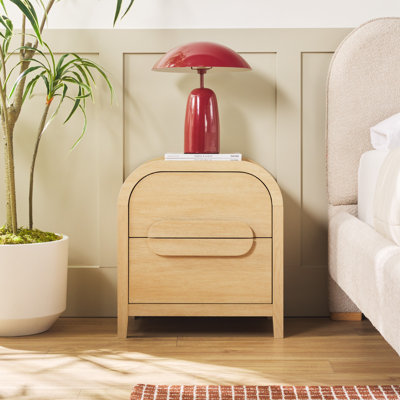 Sitarski Modern Curved 2 Drawer Nightstand