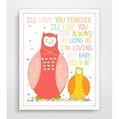 I'm Love You Forever Owls, impression sur papier personnalisée