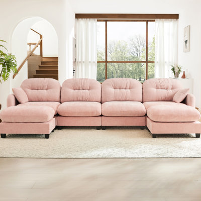 Rose modulaire en forme de U avec matériau en chenille respirant, tissu facile à installer dans les pièces, plissé à installer