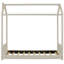 Lit maison en velours beige-1025847971