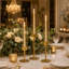 Ensemble de 6 bougeoirs ouragan, chandeliers en verre à base en fer, hauteurs étagées pour centre de table de mariage-134701042