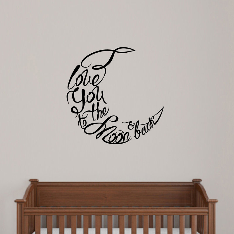 Adhésif décoratif I Love You to the Moon and Back, Noir