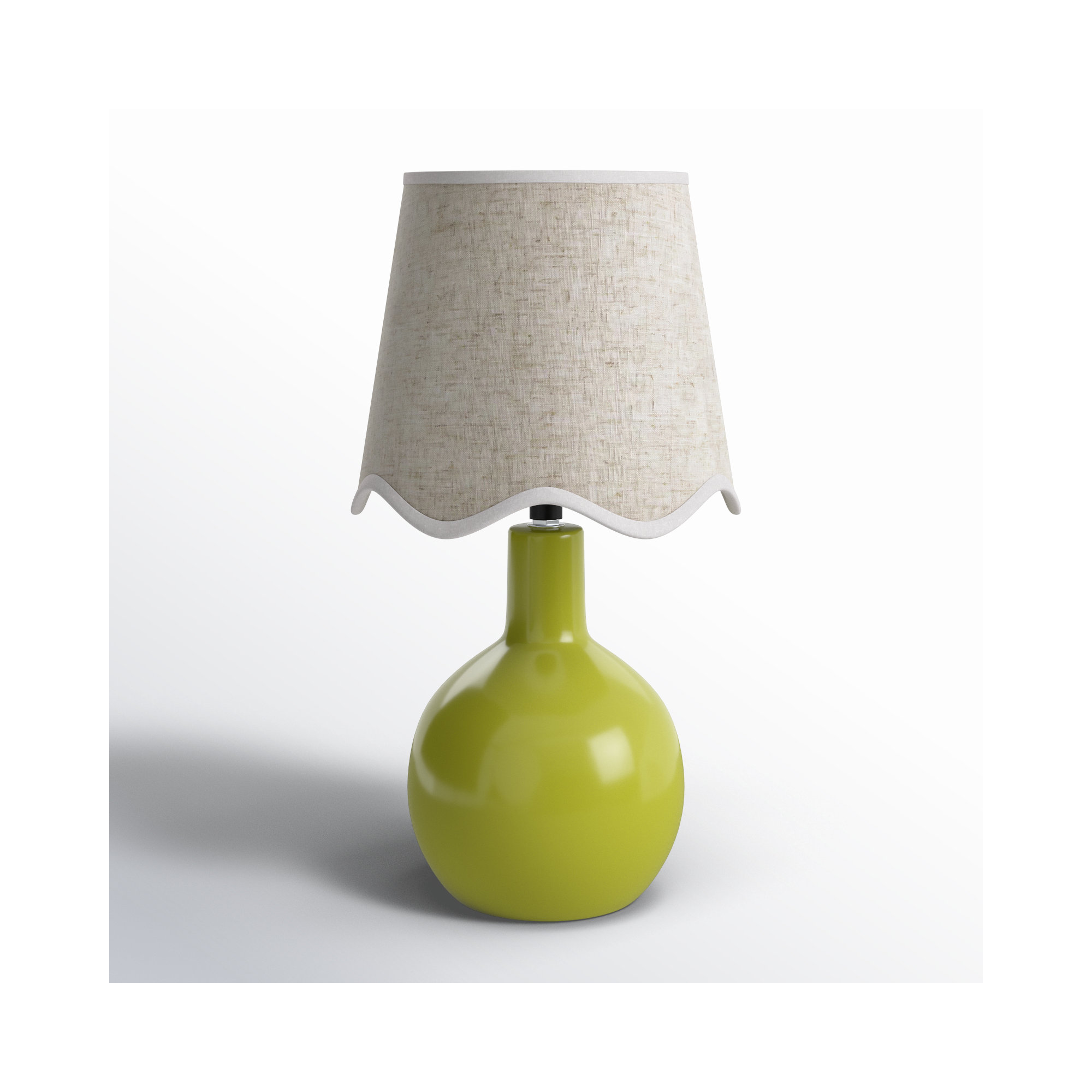 Maura Accent Table Lamp, Beige, Green, 15"H x 9"W x 9"D