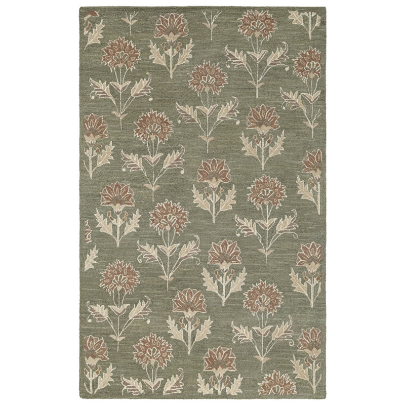 Delilah Hand Tufted Wool Indoor Rug, 7'9x9'9, Green