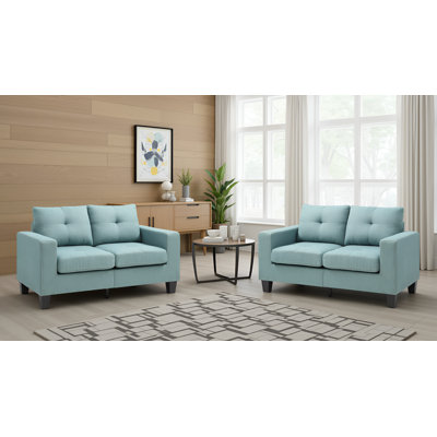 Swansea Modular Teal Loveseat Set Of 2