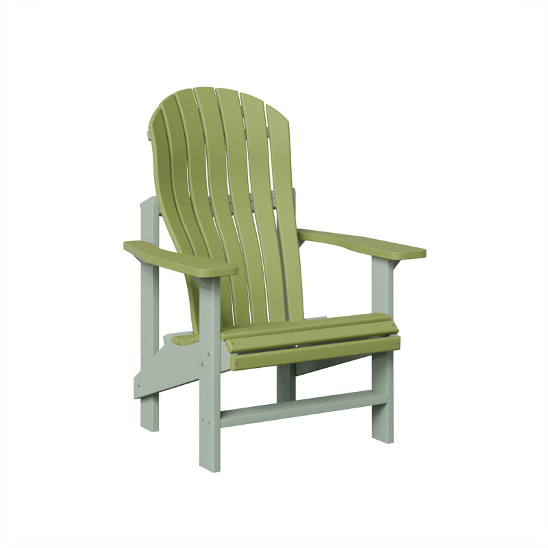 Berlin Gardens Contour Upright Adirondack Chair, Kiwi Green with Seafoam