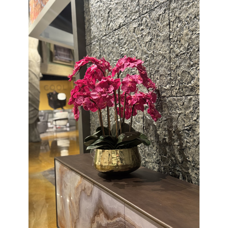 Pot à tiges d'orchidée Roberi, H 38 po x l 22 po x P 22 po, Rose