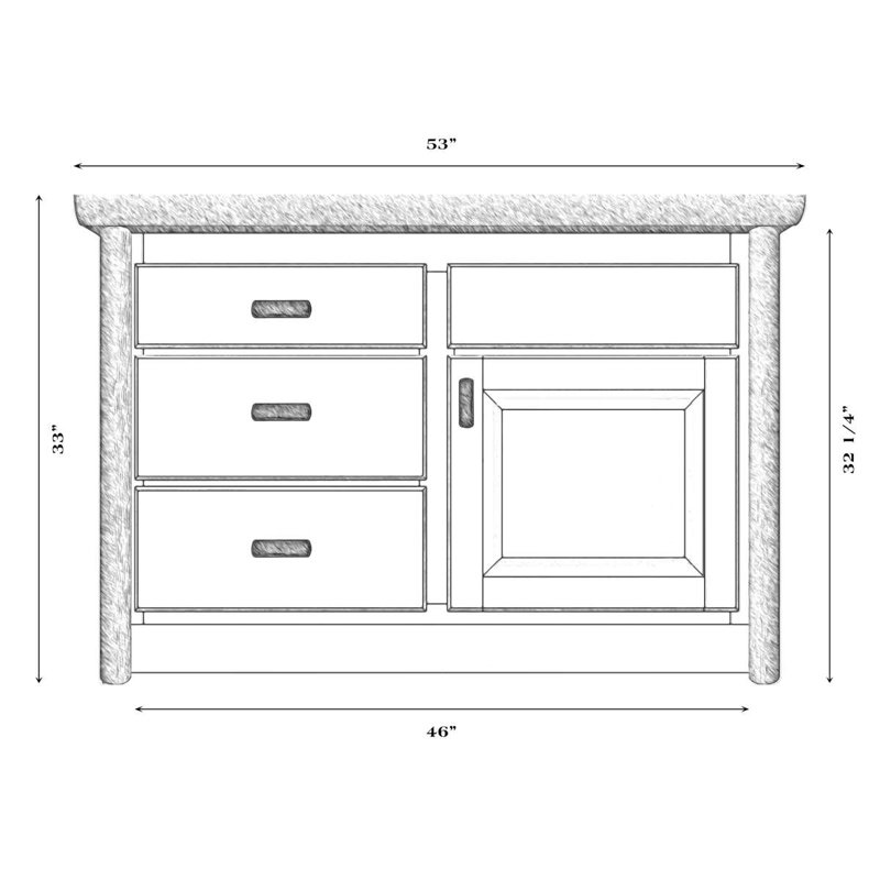 Meuble-lavabo en rondins Hickory Fireside Lodge, Gauche, Traditionnel, Noyer traditionnel