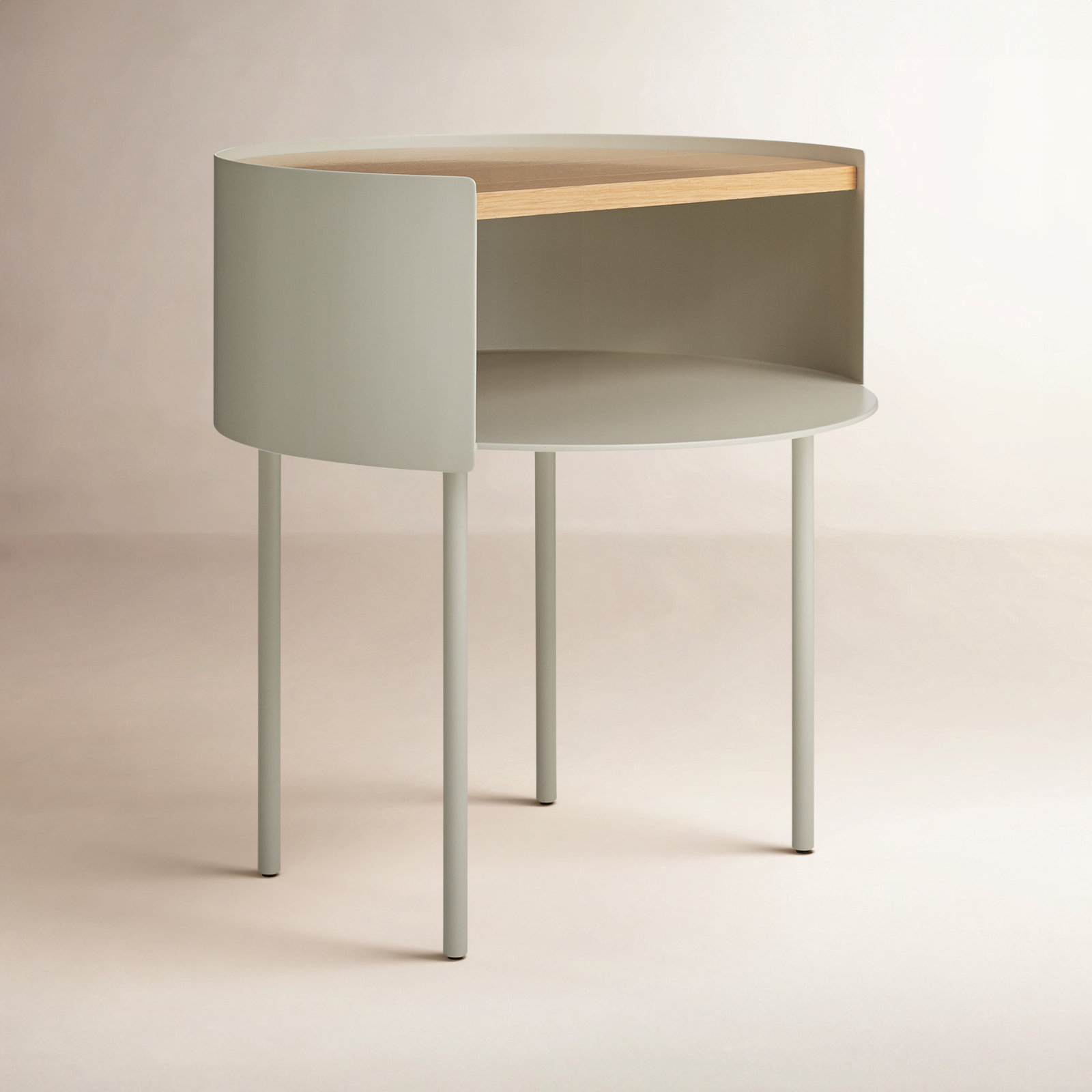 Li'l Something Solid Wood Single End Table, Putty