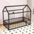 Metal House Shaped Bed With Fence-68487686-68487687