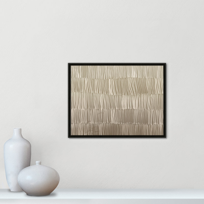 Linear Calm I - Version paysage par , Framed Canvas, L 25,5 po x H 19,5 po, Flottant espresso