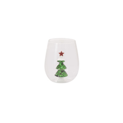 Glitter Tree Drinkware 3.5"x 4.25"