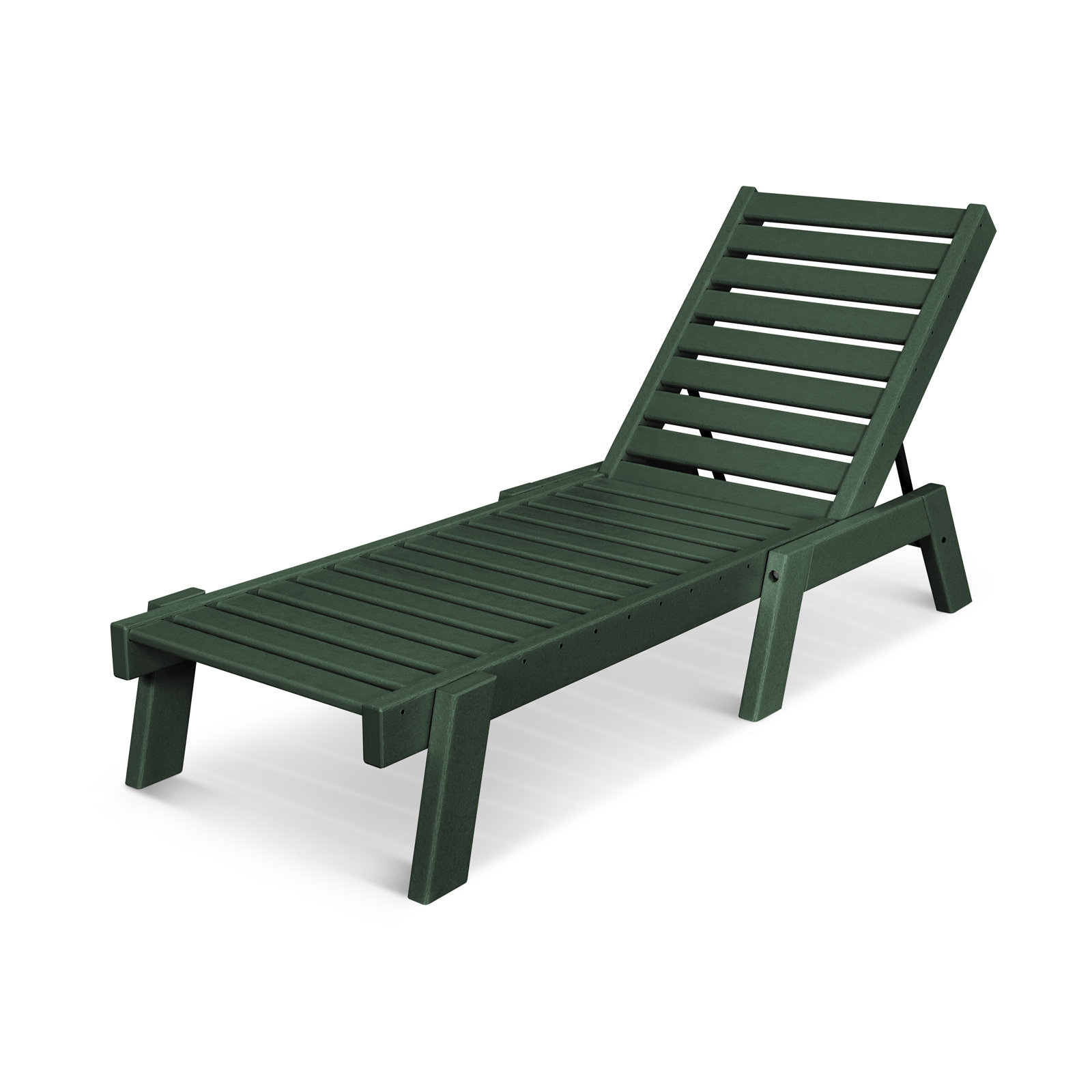 POLYWOOD® Captain 25" Patio Chaise Lounge, Hunter Green