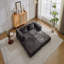 Canapé à compression, canapé-lit à plancher convertible à structure fixe, canapé modulaire sans accoudoirs, tissu chenille-661730204