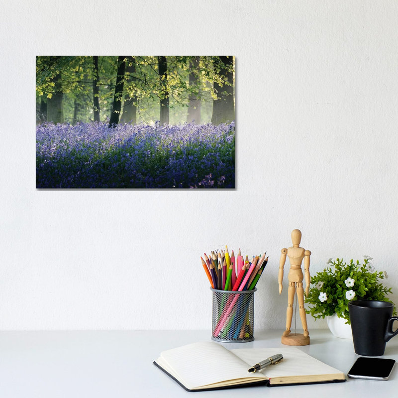 Last Of The Bluebells by Adelino Goncalves - Wrapped Canvas Painting, 20.32 cm H x 30.48 cm W