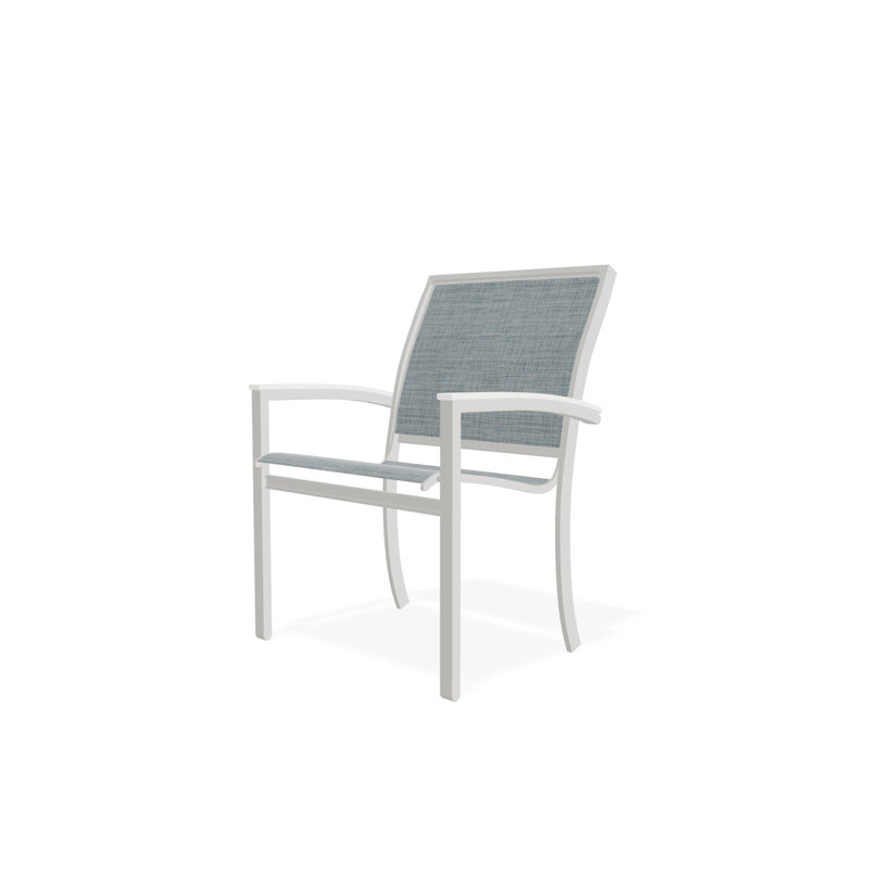 Chaise de café empilable en aluminium Bazza, Breloque, Neige