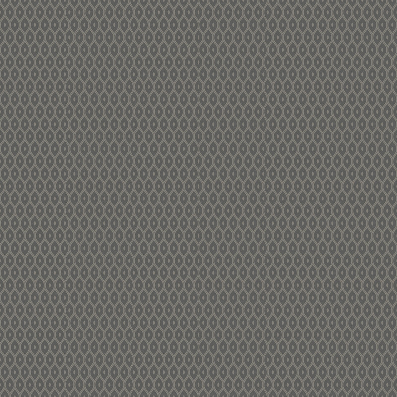 Tiny Ogee - Charcoal 10m Wallpaper, Black Geometric