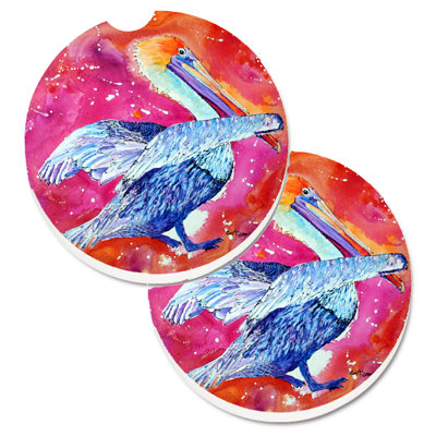 Ceramic Round 2 Piece Car Coaster Set