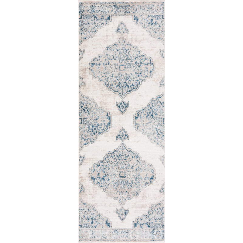 Jahmil Oriental Boho Blue Area Rug, Runner 2'7" x 7'3"