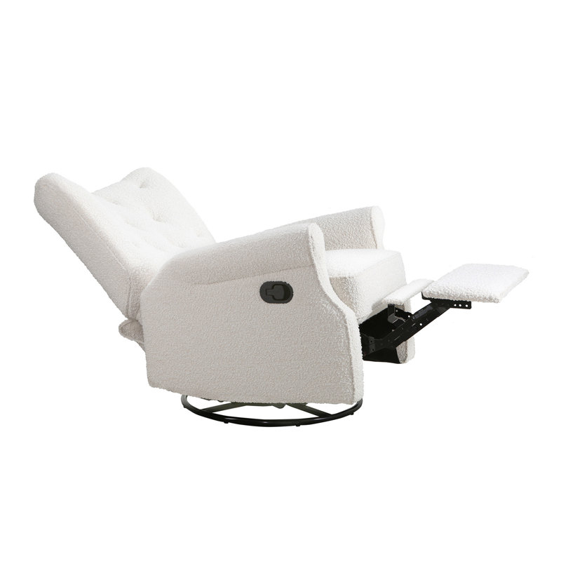 Alice Wingback Swivel Recliner, Cream Linen
