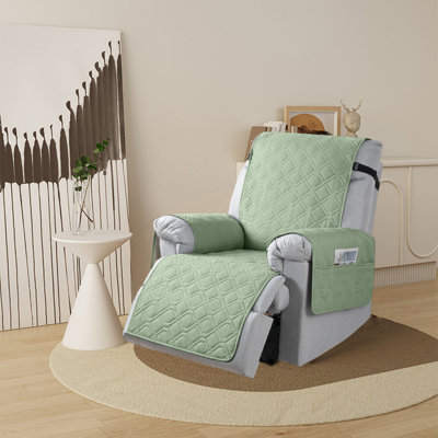 Recliner Cover, Waterproof Recliner Chair Covers With Elastic Straps & Pocket, Non-Slip Washable Slipcover For Pets