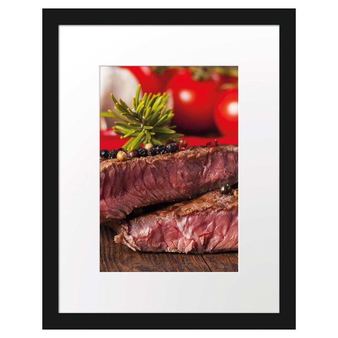 Gerahmtes Poster Saftiges Pfeffer Steak