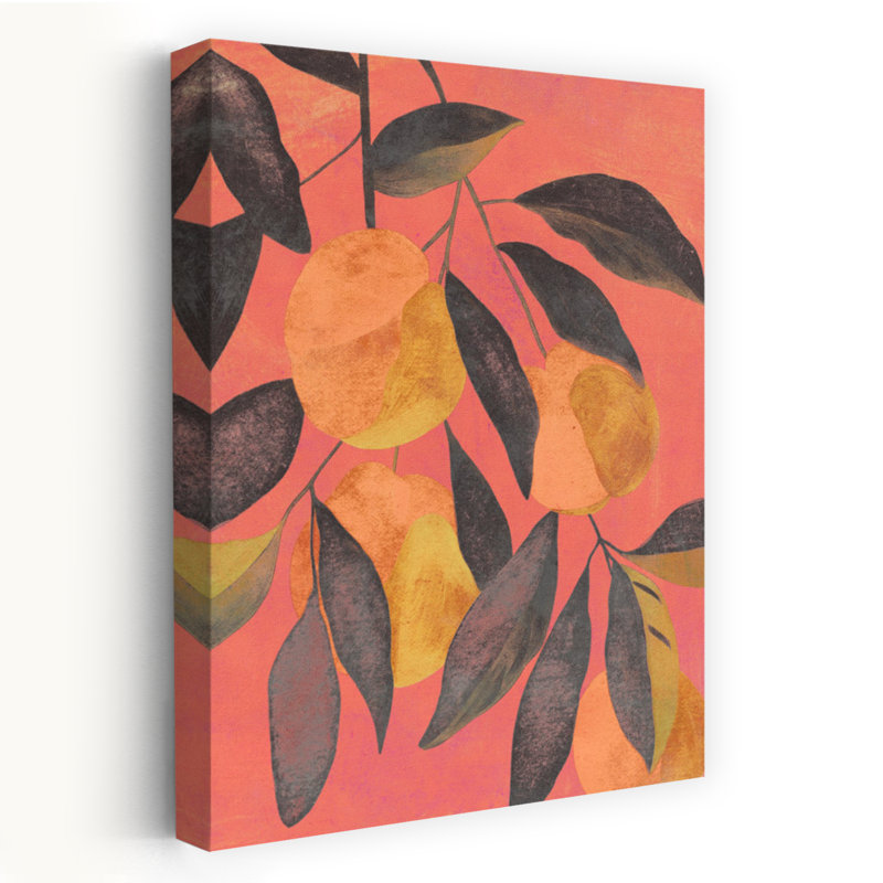 Art contemporain, art abstrait audacieux, fruit naturel, H 60 po x l 40 po