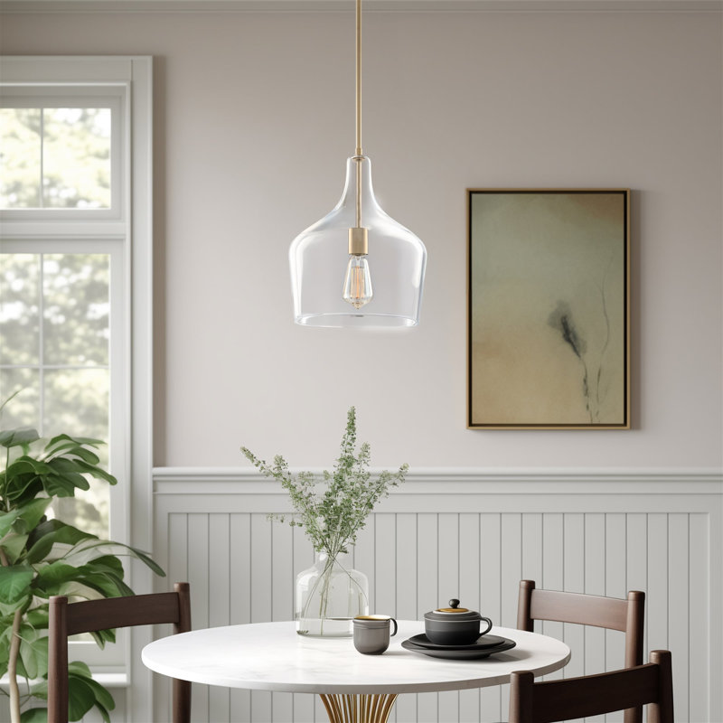 Lucy 1 - Light Kitchen Island Pendant, Cool Brass