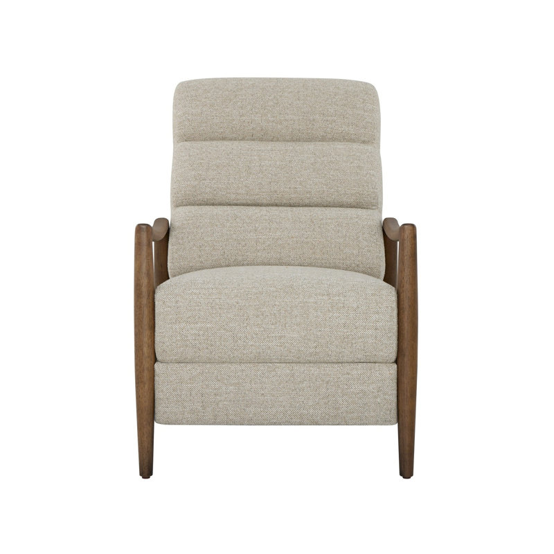 Fauteuil inclinable Lucca, 26 po de largeur, Beige Polyester/Medium Wood