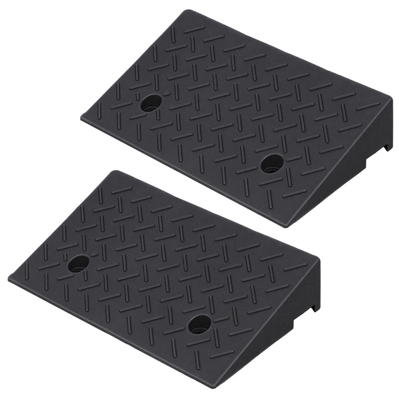 Rampes de bordure en caoutchouc, rampe d'accès de 5,9 po à hauteur de trottoir, 4410 LBS / 2T Rampe de trottoir pour voitures, camions, motos, fauteuils roulants (paquet de 2)