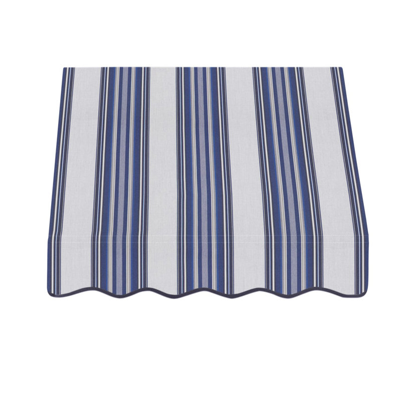 Auvent fixe en tissu acrylique San Francisco Awntech, H 16 po x l 40,5 po x P 30 po, Bleu marine, gris, blanc multicolore