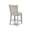 Chaise à hauteur de comptoir de style campagnard 2 pièces à finition brun clair avec dossier et repose-pieds rembourrés pour les salles à manger modernes