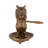 Mouse-on-Leaf Cast Metal Taper Holder Antique