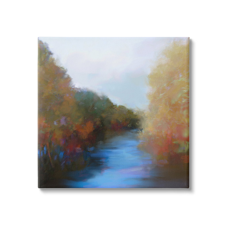 «Au-755», «Flowing River Nature Trees Foliage on Canvas» par Lisa Ridgers, impression, H 24 po x l 24 po x P 1,5 po