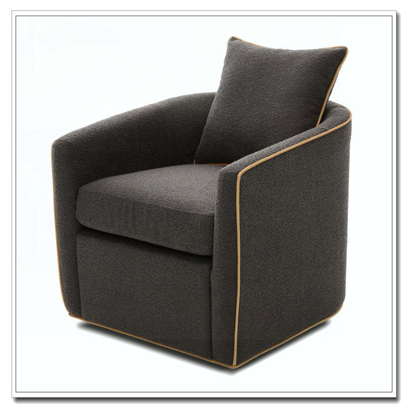 Fauteuil pivotant rembourré Fauteuil club, Gris foncé