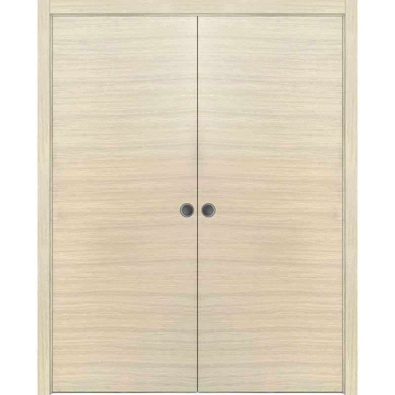 Panelled Wood Planum Sliding Closet Doors, 56" x 96", Natural Veneer