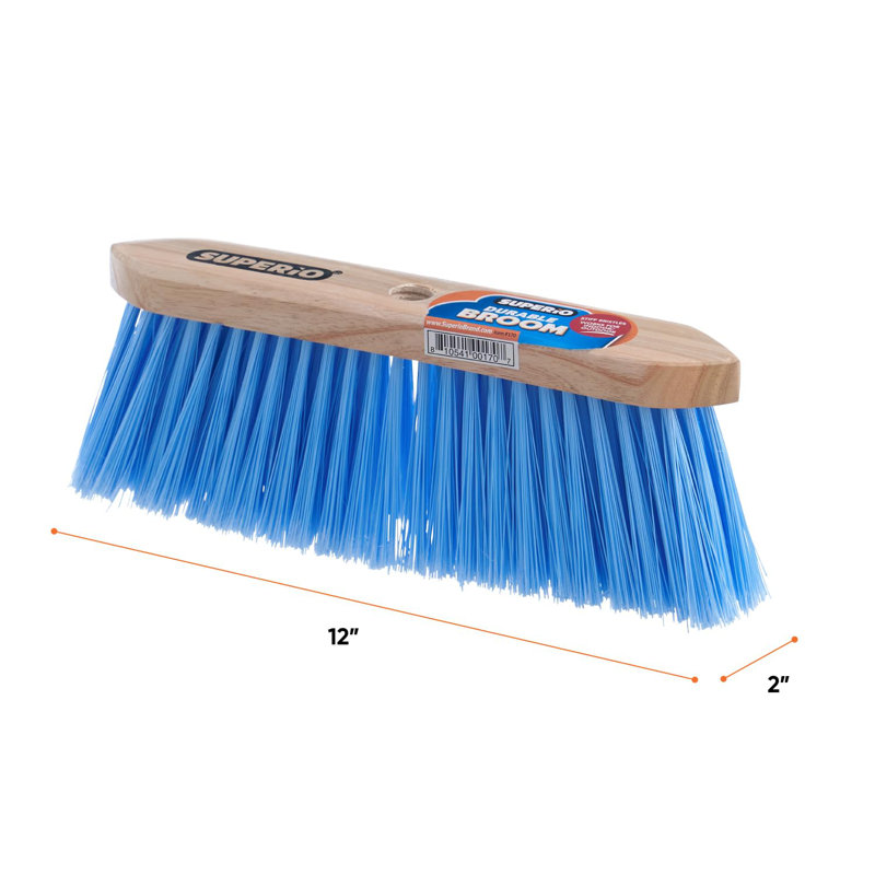 Recharge pour tête de balai synthétique bleu Superio - 12 pouces, plancher dur, cuisine et balai à domicile