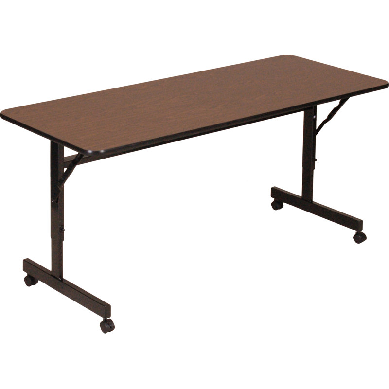 Table de formation à hauteur ajustable avec roulettes Borchert, l 48 po, Noyer
