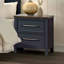 Ensemble de chambre à coucher de style campagne moderne 3 pièces bleu avec 2 tables de chevet bicolores-1965746544