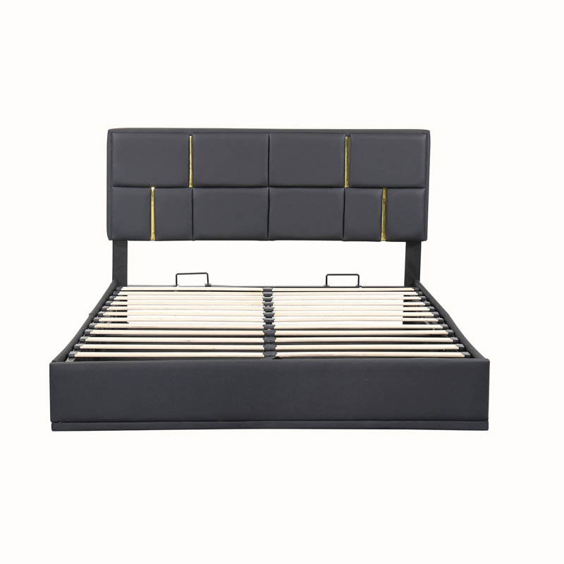 Kleomenis Upholstered Platform Storage Bed, Black I, Bed