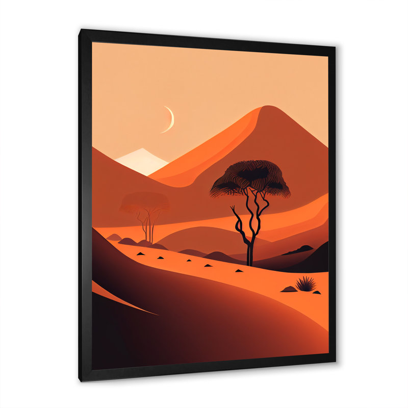 Arbre simple dans les montagnes en terre cuite V - impression, H 40 po x l 30 po x P 1,5 po