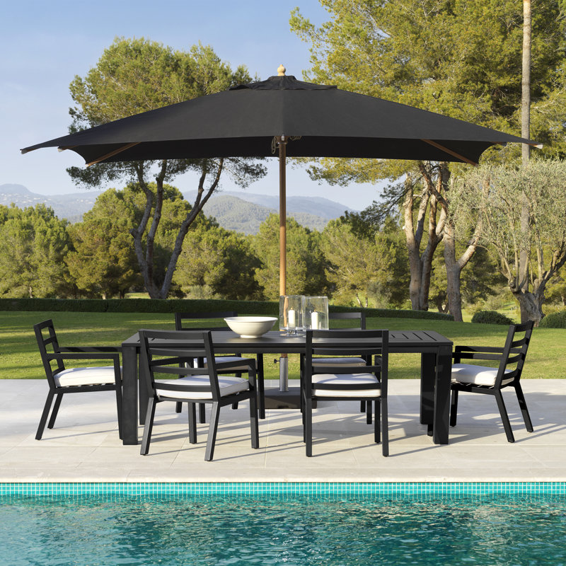 Vistamar Outdoor Coffee Table, Black, 41.34" W x 94.49" L x 29.33" H