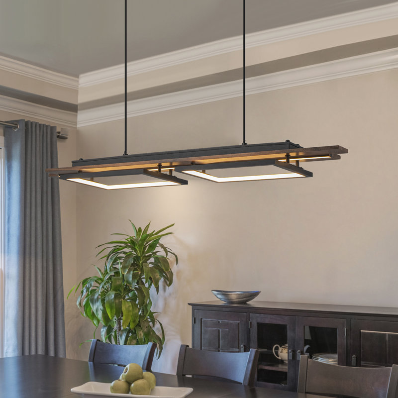 Dimmable Led Kitchen Island Pendant Square / Rectangle Chandelier