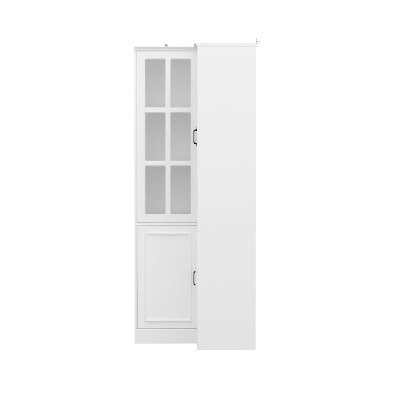 78.9'' H 5-Layer Corner Bookcase With Glass Doors
