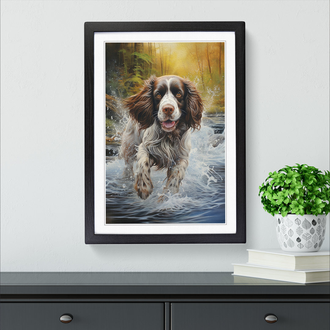English Springer Spaniel Tachisme Framed Print