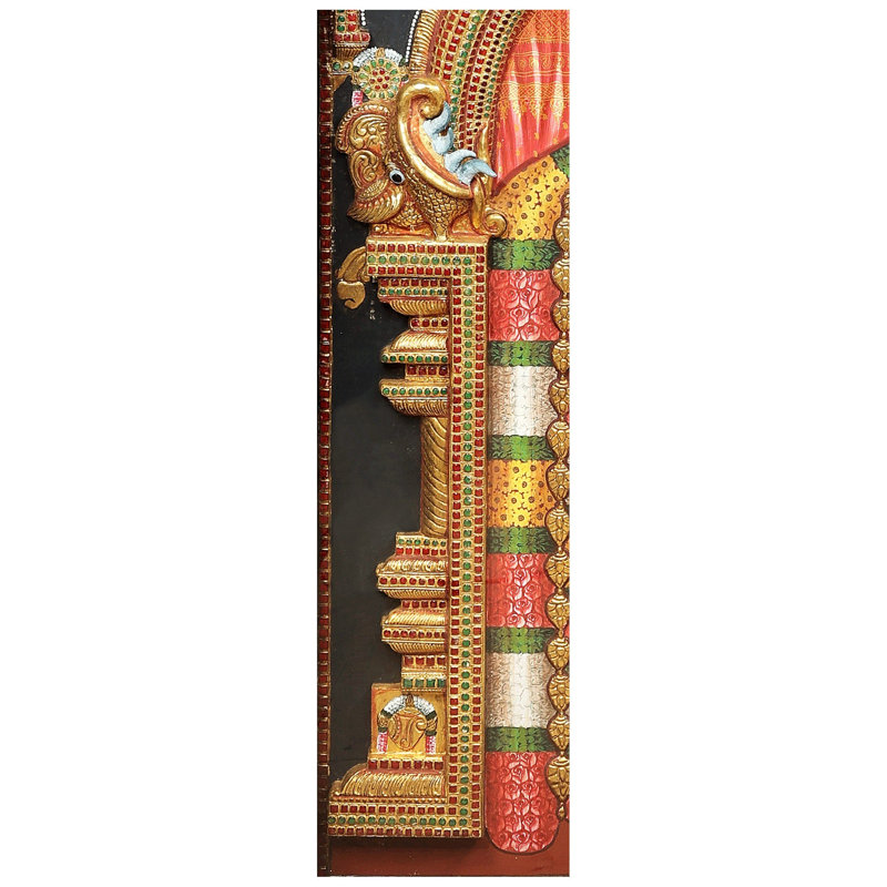 Large Lord Venkateshvara Tirupati Balaji Tanjore Painting with 24K Gold in Teakwood Frame, Traditional South Indian Wall Art