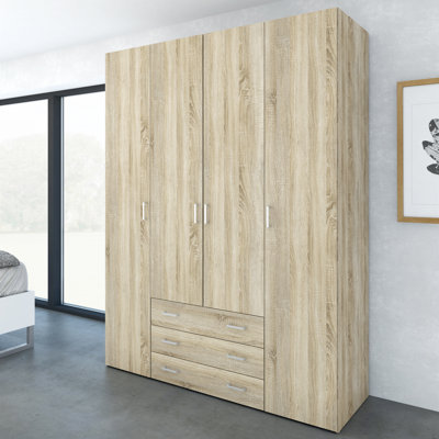 Orval 4 Door Manufactured Wood Wardrobe